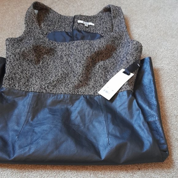 NEW BB Dakota Wool and Leateher Dress Size 6 - Picture 2 of 10